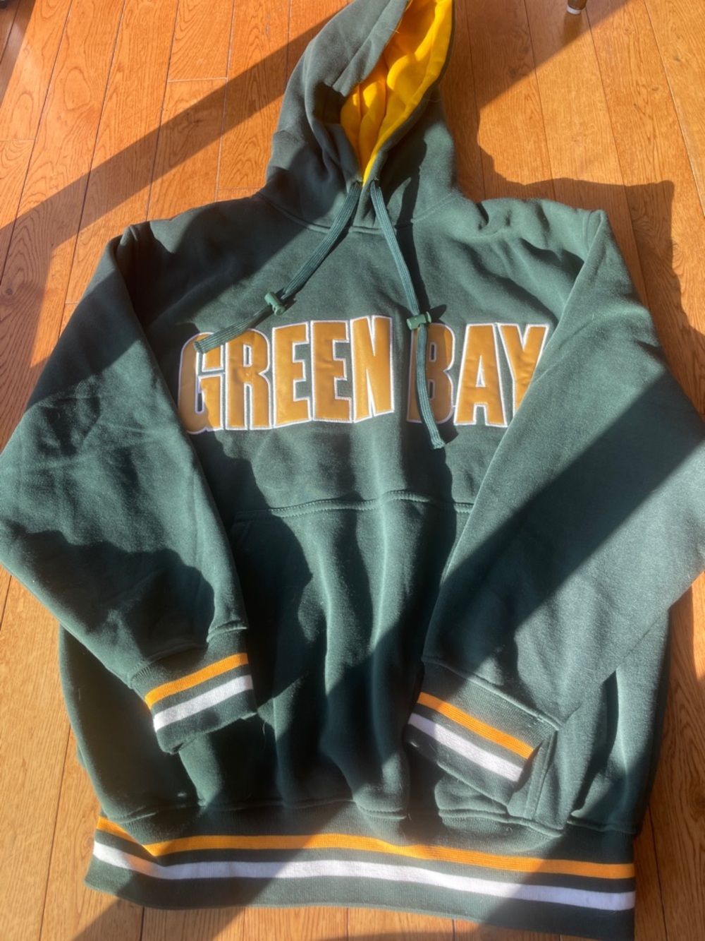 Green Bay Hooded Sweatshirt in Dark Green and Gold